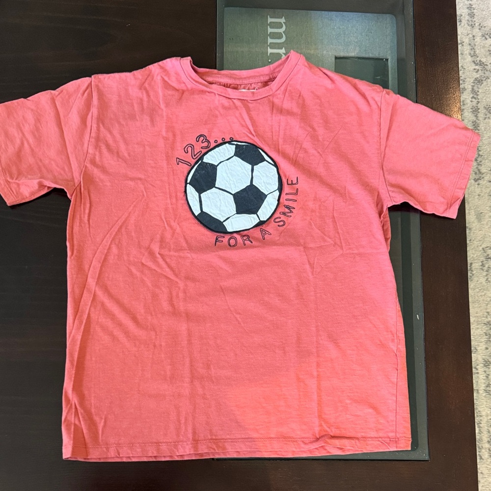 Zara Kids Soccer Graphic T-Shirt - Coral